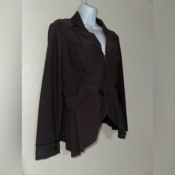 Deca De Vous a Nous Gothic Steampunk Vesta Banou Brown Jacket 2 NWOT - Picture 3 of 10
